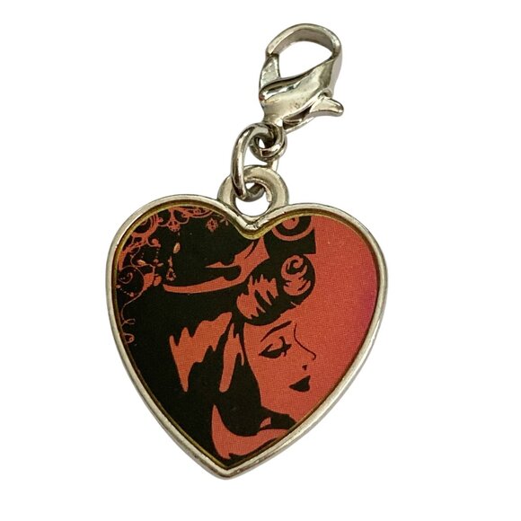 Vintage Disney Princess Aurora Sleeping Beauty Heart Clip On Charm Zipper Pull - Picture 2 of 7